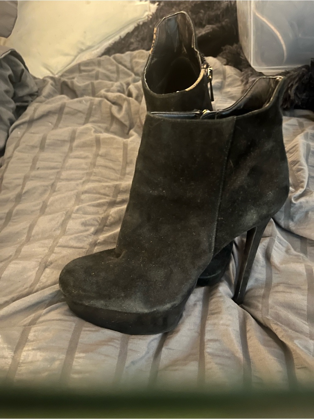 Jessica Simpson Black Suede Platform Ankle Boot